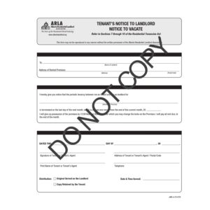 F10 - 50 Pack Tenant's Notice to Vacate