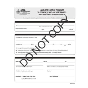 F9 - 10 Pack Notice to Vacate Non-Tenants